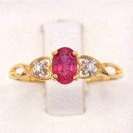 Happy Jewelry แหวนเพชร ประดับพลอยแท้ ด้านข้างก้านไขว้กันเป็นรูปหัวใจ แหวนเพชร แหวนทองเพชรแท้ ทองแท้ 37.5% PL113