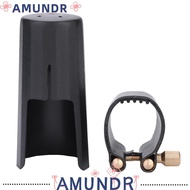 AMUNDR ​Clarinet Ligature​, Black PU ​Ligature Fastener​, ​Durable ​Clarinet Mouthpiece Securing ​Pl