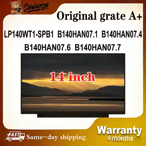 Original New A+ 14 inch Slim Laptop Lcd Screen Panel LP140WT1 SPB1 B140HAN07.1 B140HAN07.4 B140HAN07