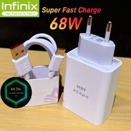 Infinix 68W Type C Super Fast Charging Charger GT 10 Zero 20 30 X Pro Note 10 11 12 20 30 40 Pro ViP