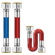 Hose Hot and Cold 4 Points Stainless Steel Water Inlet Metal Water Heater Household Water Pipe Explo