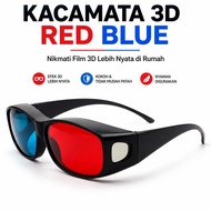 MERAH 3D Glasses Plastic Frame Movie Red Cinematic Film biru H2 BR449 Watch 3 Dimensions 4D