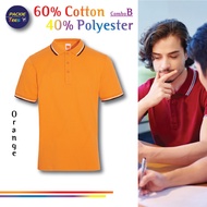 ORANGE/WHITE/BLACK POLO HONEYCOMB 60% COTTON/40% POLYESTER COLLAR SHORT SLEEVE TSHIRT UNISEX HC2407 