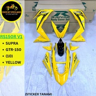 (STICKER TANAM/AIRBRUSH) RAPIDO COVER SET RS150R V1 SUPRA GTR-150 (10) YELLOW