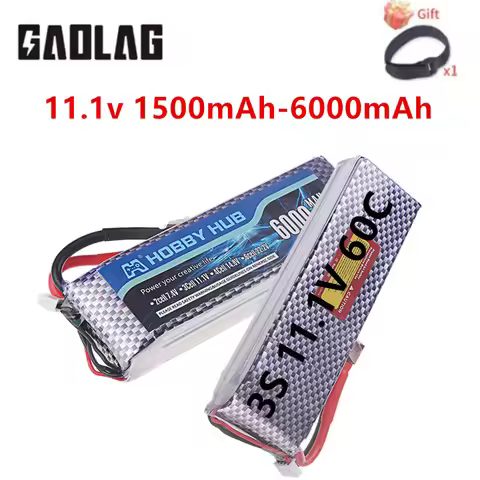 3S 1500mAh 2200mAh 3300mAh 6000mah Lipo Battery 11.1V 60C Softcase with XT60 T Plug for RC Car FPV D