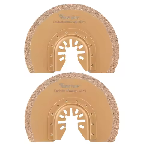 Vearter 2Pcs 88mm Semi-Circle Carbide Grit Oscillating Blades, Universal for Masonry, Concrete, Grou