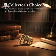 Luckybabys> Brass Woolly Mammoth Mini Figurines Copper Sculpture Extinct Animal Collectible for Book