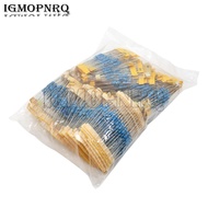 1100pcs 1/2W 1M Metal Film Resistor Assorted Kit 1R/2.2R/3.3R/4.7R/100R/100K/470K/10M/1M/2M ohms Met