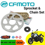SPROCKET AND CHAIN SET NK400 | NK650 14T/54T 14T/48T 520H/118L O-RING CHOHO GOLD COLOR