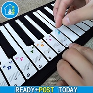 piano sticker Keyboards colourful Transparent & Black keys Removable Piano Stickers 49/61/76/88 Key