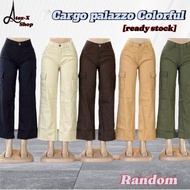 Cargo 6Pocket palazzo Jeans for women Colorfull Kain jeans Size {24Sampai 36}by Altex-X Shop (ready 