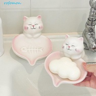ROFOMON Soap Holder, Cat-shaped With Drainage Cat Soap Dish, Lucky Cat Adorable Creative Design Past