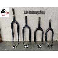 25.4mm Bicycle Fork 12" 16" 20" 24" 26" MTB City Bike Speed Udang Fork Basikal