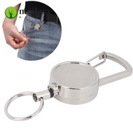 MEIHUAA 2 Pcs Key Chain, 2.5cm Antitheft Key Ring, Durable Heavy Duty All Metal Retractable Keychain