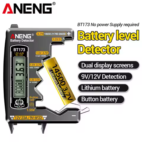 ANENG BT173 Digital Battery Tester Voltage Display Portable Universal High Precision 12V 23A/9V 6F22