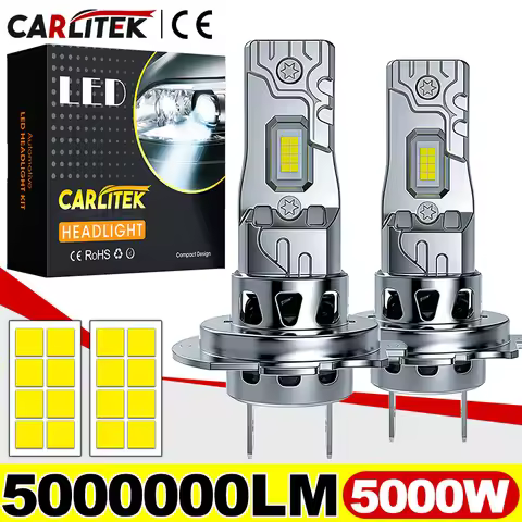 2Pc 5000W High Power H7 H4 LED Bulb Turbo Headlight 6500K 5000000LM 12V 24V CSP Powerful Best H4 LED