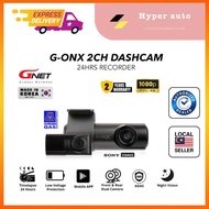 GNet G-ONX 1080P FHD|FHD 2CH Car Dashcam Full Set Front + Rear + Cable + SD Card (32GB) Installation