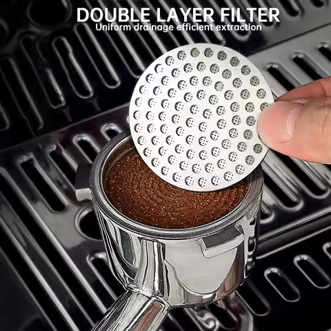 51/53/58mm Coffee Puck Screen 304 Stainless Steel Double Layer Fine Filter Screen for Portafter Bask