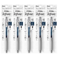 Pentel Gel Ink Ballpoint Pen EnerGel Infree 0.4 Blue Black XBLN74TL-CA 5 pieces
