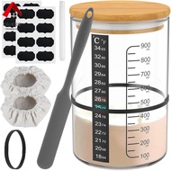 Sourdough Starter Jar Kit 900ml Sourdough Starter Container Glass Sourdough Fermentation Jar Wide Mo