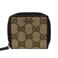 正品 GUCCI 古馳 零錢包 零錢袋 錢包 GG 帆布 皮革 米色 棕色 115255 日本直送