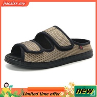 Kasut Diabetes Wanita, Sandal Kaki Terbuka Lebar Lebar, Selipar Edema Arthritis yang Boleh Diselaras