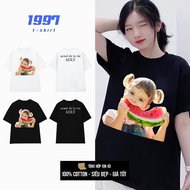 ADLV basic t-shirt 100% soft cotton, cute baby eating watermelon t-shirt, men's oversize shirt ADLV0