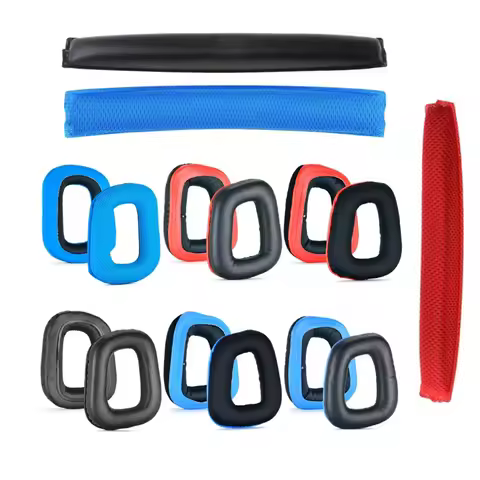 Replacement Sponge Ear Pads Cushion Earmuffs Headbeam for Logitech G35 G930 G430 F450 G331 G231 G431