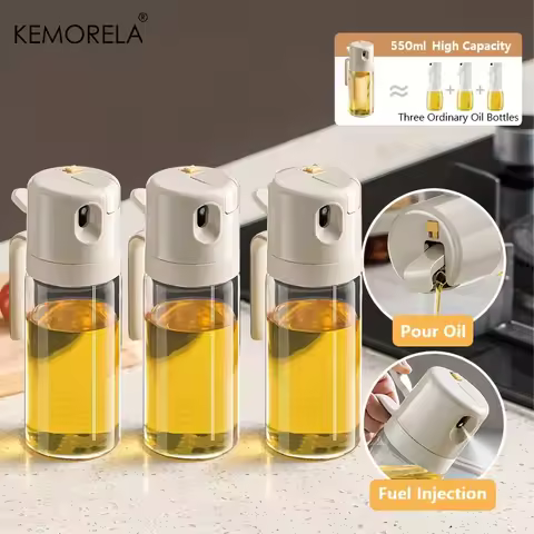 550ML Oil Sprayer Bottle 1/2/3PCS BBQ Cooking 2 in 1 Oil Dispenser Olive Oil Pourers Sprayer Kitchen