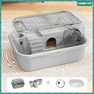 [lswbd] Hamster Cage Transparent Luxury Hamster Habitat Guinea Pigs Rats Hedgehog