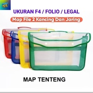 Folder Folder Zipper Bag 2 Buttons Mesh For School Folio Size (F4)