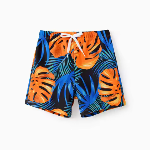 PatPat Boys' Floral Drawstring Swim Trunks