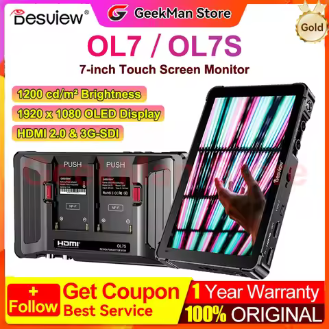 Desview OL7 / OL7S 7-inch Touch Screen Monitor 1200Nits HD2.0 60Hz Input / Output 4K60 OLED Monitor