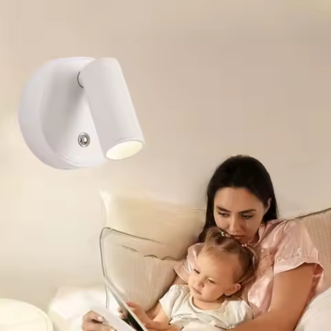 LED Magnetic Rechargeable Wall Spotlight Wireless No Punch Touch Switch Dimmable Reading Light Bedro