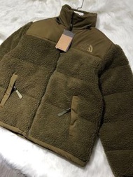 外國預訂 3色選 the north face 刺繡logo nuptse  羊羔毛拼色羽絨外套