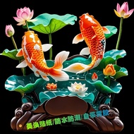 【Ship in 24H】Chinese Style Koi Good Luck Lotus Wall Year Painting Money-Town House Year Fish Sticker
