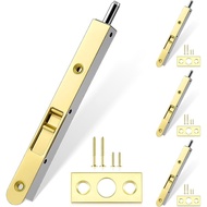 Hicarer 4 Pcs Flush Bolt for Double Door, 7 Inch French Door Latch Hardware Solid Brass Flush Bolt H
