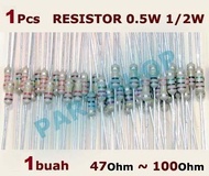 Resistor 0.5w 1/2w 47R 51R 56R 68R 82R 100R 47 51 56 68 82 100 Ohm - 100ohm