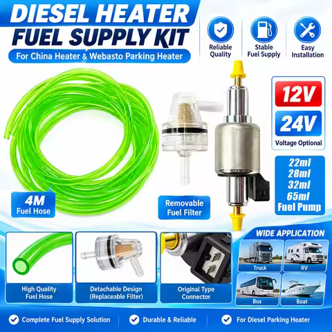 12V 24V 22/28/32/65ml Air Heater Diesel For Webasto Eberspacher Heaters For Truck Oil Fuel Pump+4M F
