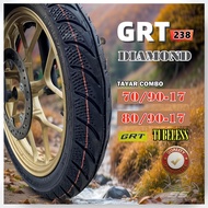 GRT 238 TAYAR MOTOSIKAL TYRE BUNGA DIAMOND TUBELESS COMBO SET 70/90-17 80/90-17