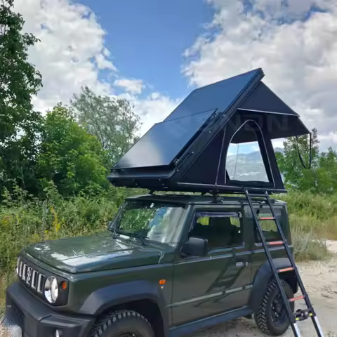 SNDN Slim Roof Top Tent Lightweight Outdoor Camping 4x4 Offroad Car Rooftop Tent Hard Shell Aluminum