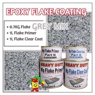 GREY MIX FLAKE • Epoxy Flake Coating Set • Refurnishing Floor • No Hacking • Waterproofing