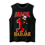 ISACK HADJAR OVERSIZED T-SHIRT STONE WASH SLEEVELESS VINTAGE TEE UNISEX TOP NASCAR RACING CLOTHES