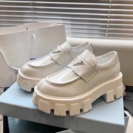 2023 Early Spring Liu Wen Same Style LP Home Thick-Soled Gear Platform Loafers Triangle Logo Casual 