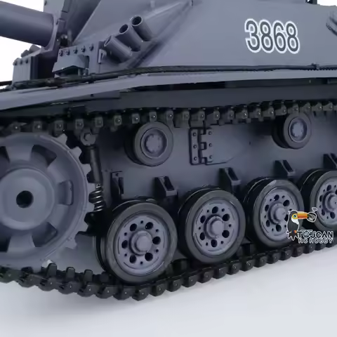 Heng Long RC Tank 7.0 Plastic German Stug III 1/16 Scale 2.4G RTR RC Armored Car Model BB Shooting T