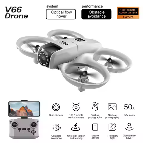 Minitype V66 Drone 4K Profession HD Wide Angle Camera WiFi FPVRC Dron Height Keep Helicopter Foldabl