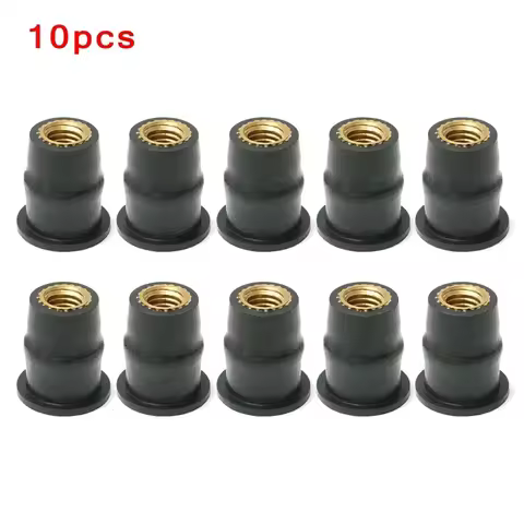 10PCS Universal M5 Rubber Nuts Motorcycle Windscreen Windshield Bolts Screws Nut Fastener For Honda 