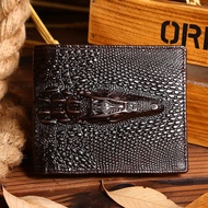 Men Genuine Leather Long Wallet Clutch Money Bag Vintage Crocodile Pattern Design Oil Wax Cowhide Cash Coin Card Holder Purse
