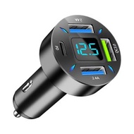 全城熱賣 - 4合1 USB PD20W+QC3.0+2.4A數顯車載快充充電器