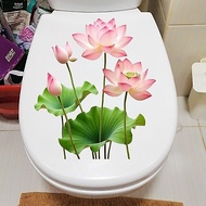Chinese Style Lotus Toilet Cover Sticker Waterproof Self-Adhesive Toilet Decontamination Concealer R